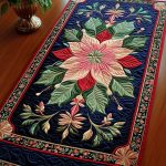 Festive Poinsettia Quilted Table Runner