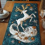 Festive Reindeer Delight Quilted Table Runner