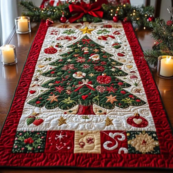Festive Sparkle Quilted Table Runner
