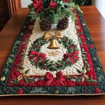 Festive Wreath Quilted Table Runner