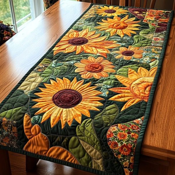 Field Of Gold Quilted Table Runner
