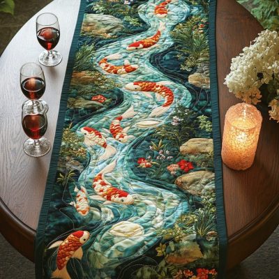 Fish Glide Quilted Table Runner