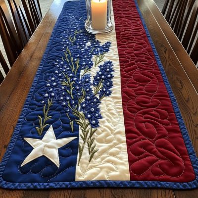 Flag Blooms Quilted Table Runner