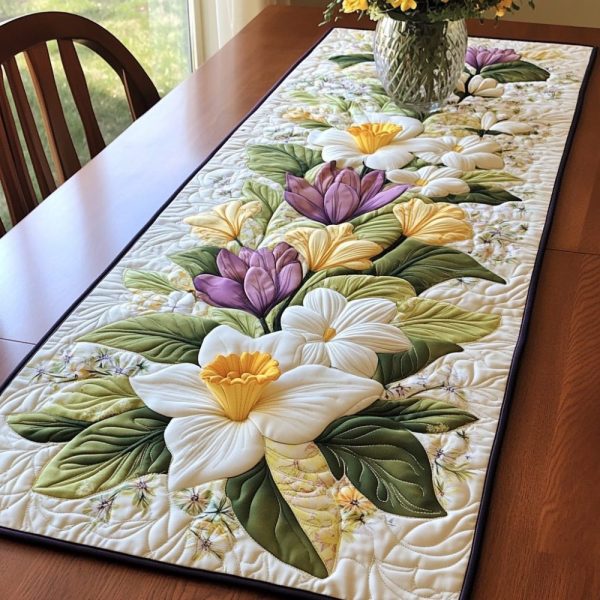 Floral Delight Quilted Table Runner