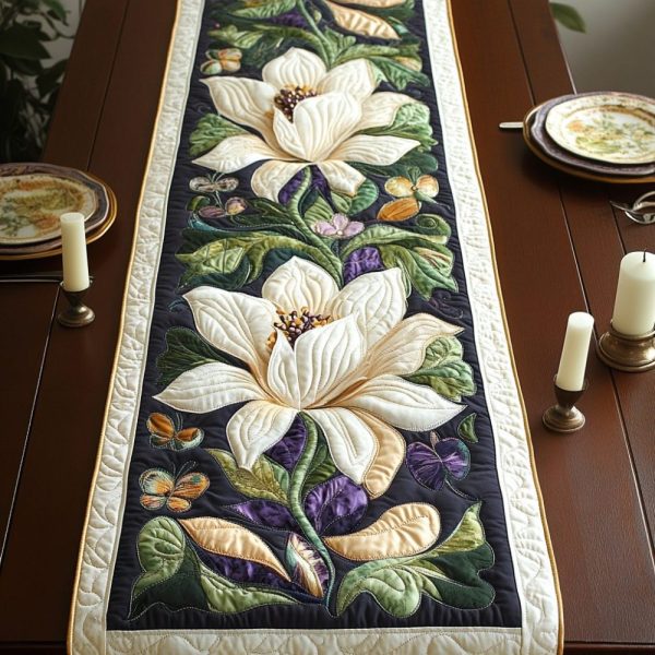 Floral Elegance Quilted Table Runner