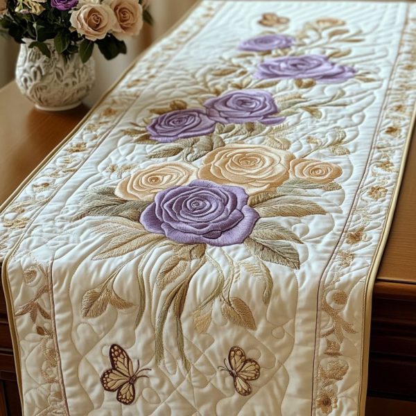 Floral Embrace Quilted Table Runner