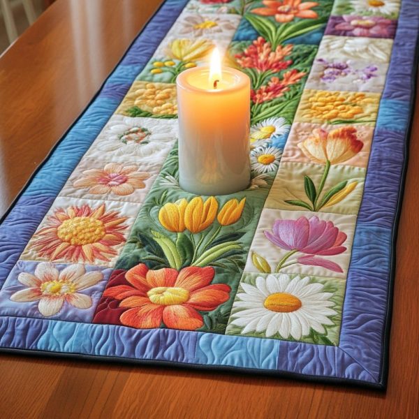 Floral Fantasy Quilted Table Runner