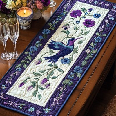 Floral Flight Quilted Table Runner
