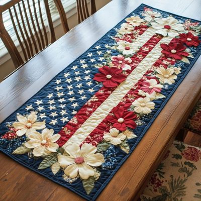 Floral Glory Quilted Table Runner