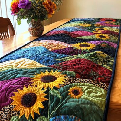 Floral Glow Quilted Table Runner