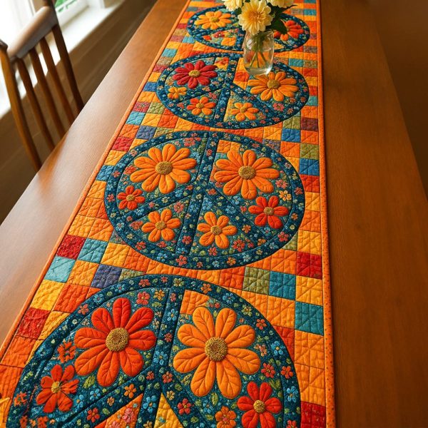 Floral Harmony Quilted Table Runner
