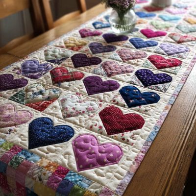 Floral Heartloom Quilted Table Runner