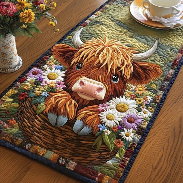 Floral Highland Quilted Table Runner