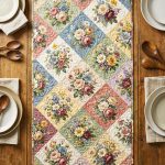 Floral Patchwork Quilted Table Runner