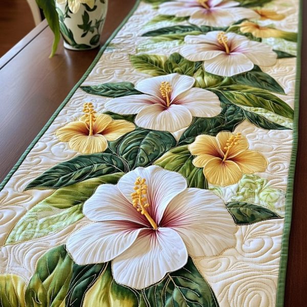 Floral Serenity Quilted Table Runner