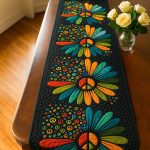 Flower Peace Quilted Table Runner