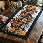 Fluttering Monarch Butterflies Quilted Table Runner