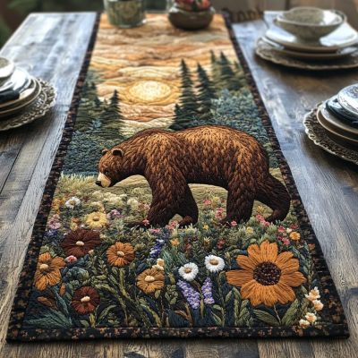 Forest Bear Quilted Table Runner