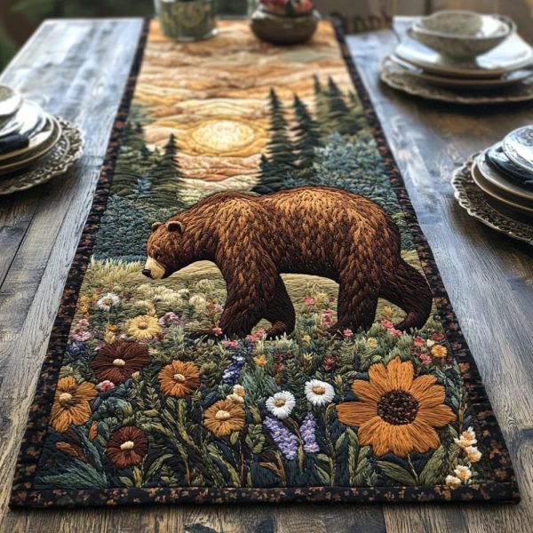 Forest Bear Quilted Table Runner