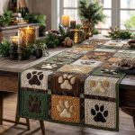 Forest Paw Path Quilted Table Runner