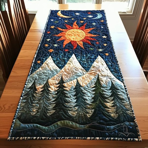 Forest Serenity Quilted Table Runner
