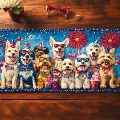 Freedom Barkers Quilted Table Runner