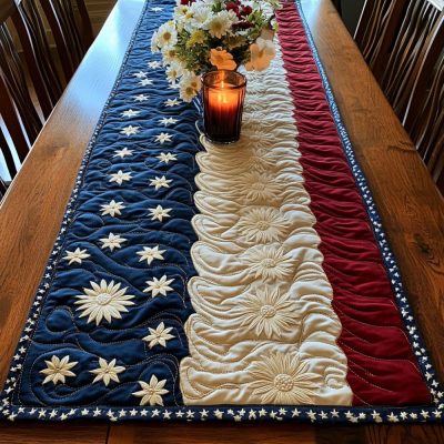 Freedom Bloom Quilted Table Runner