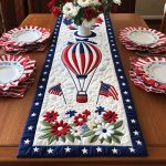 Freedom Blooms N Balloons Quilted Table Runner