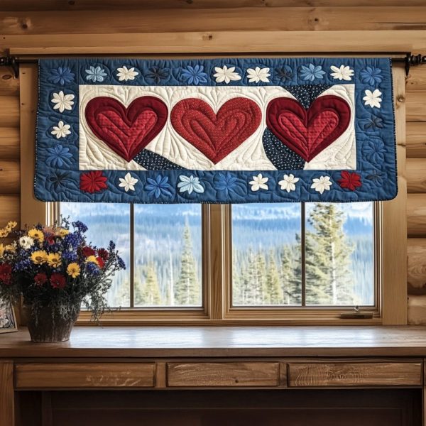 Freedom Flames Quilted Valance