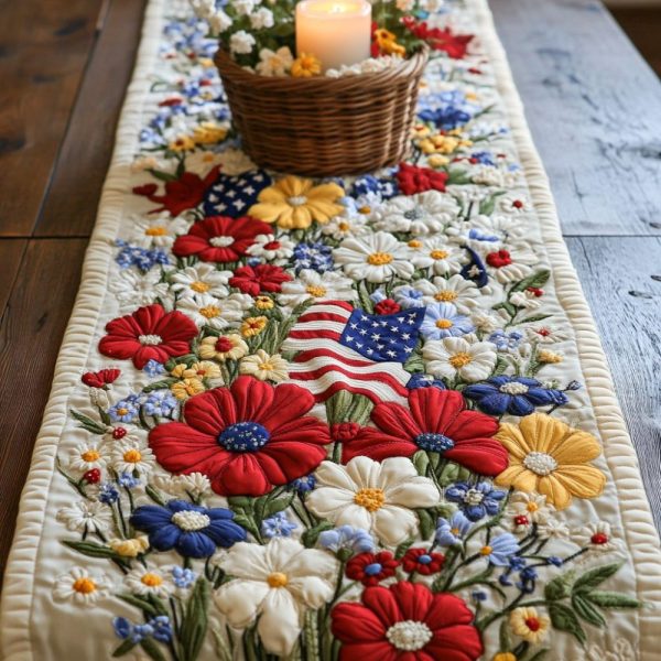 Freedom Flora Quilted Table Runner