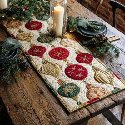 Frost Bell Quilted Table Runner