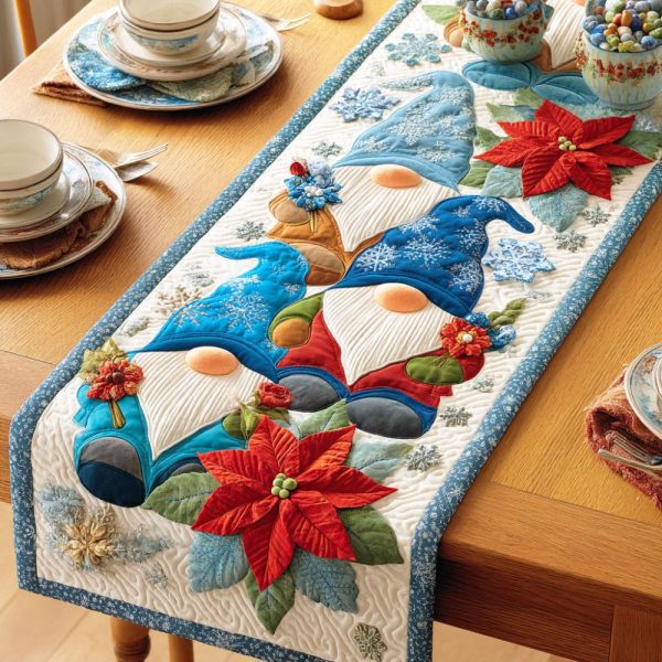 Frost Gnome Tale Quilted Table Runner