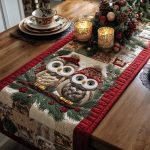 Frost Owl Whispers Quilted Table Runner