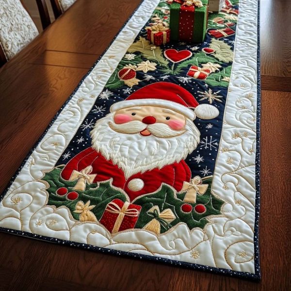 Frosted Charm Quilted Table Runner