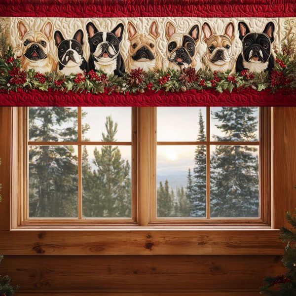 Frosty Frenchie Charm Quilted Valance