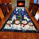 Frosty & Evergreen Quilted Table Runner