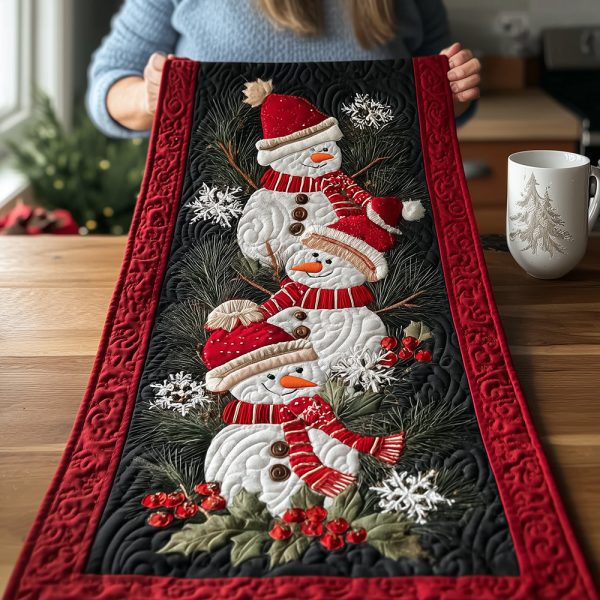 Frosty Friends Parade Quilted Table Runner