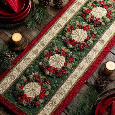 Frosty Glow Quilted Table Runner