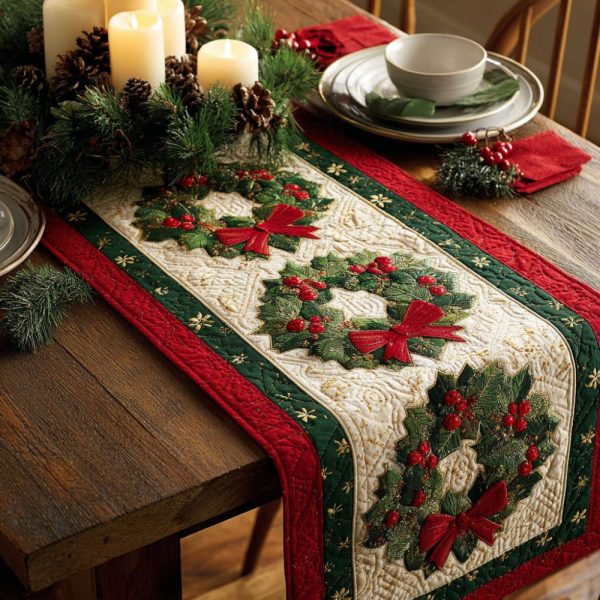 Frosty Lane Quilted Table Runner