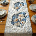 Frosty Smile Night Quilted Table Runner