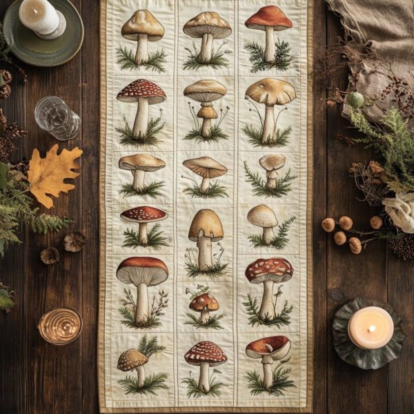 Fungi Field Quilted Table Runner