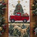 Furry Friends Christmas Trail Quilted Table Runner