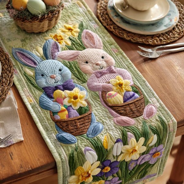 Garden Bunny Quilted Table Runner
