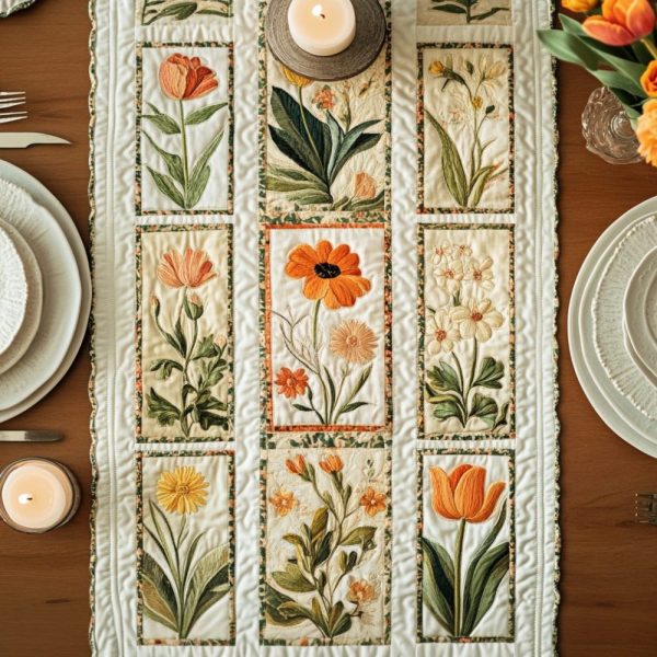 Garden Stripe Quilted Table Runner