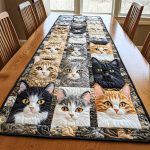 Gentle Cat Quilted Table Runner
