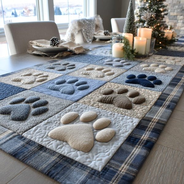 Gentle Paws Quilted Table Runner
