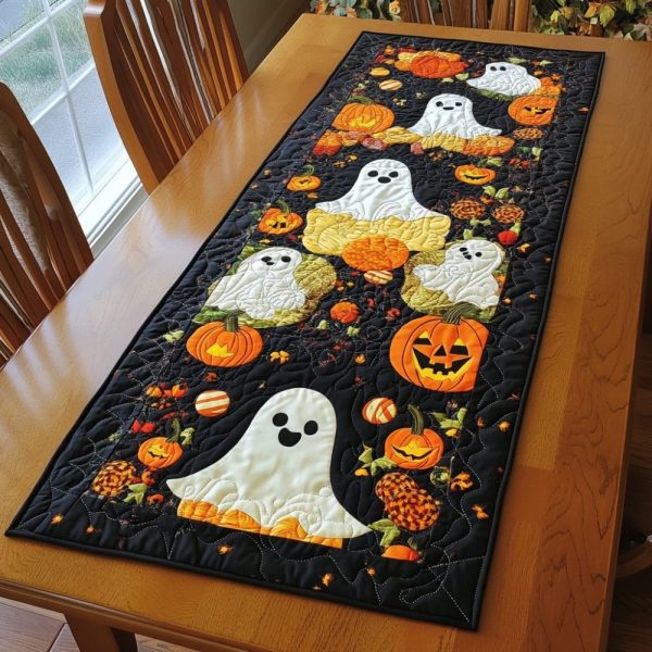 Ghoulish Halloween Quilted Table Runner
