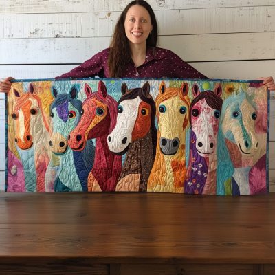 Giggle Gallop Quilted Table Runner