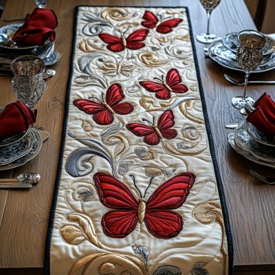 Gilded Wings Quilted Table Runner