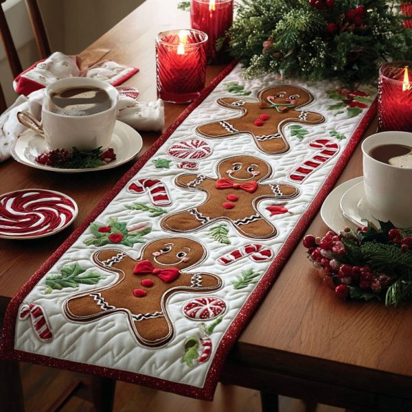 Gingerbread Magic Quilted Table Runner